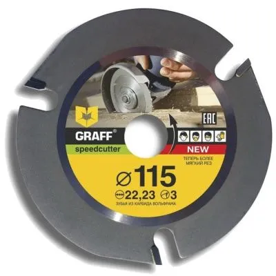 Диск / Круг пильный 115*3 по дереву GRAFF SpeedCutter универсальный для болгарки (УШМ)