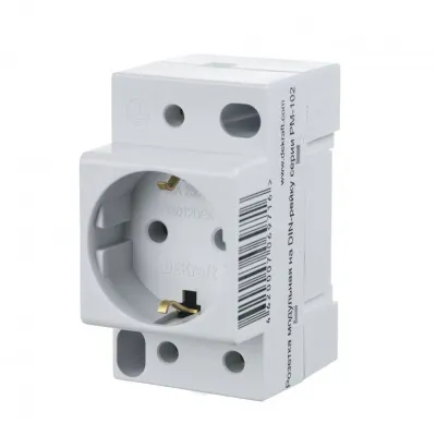 Розетка модульная на DIN-рейку 2P+PEN 16A 220В РМ-102 (РАР) Dekraft