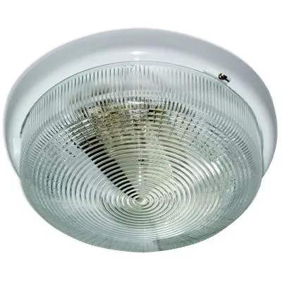 Свет. Накл. накал. E27 1*100Вт IP44 D240*95мм Бел. Прозрачный НБО 23-100-001 "Раунд большой" Элетех /1005500569/